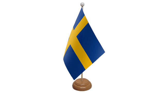 Sweden Small Flag with Wooden Stand